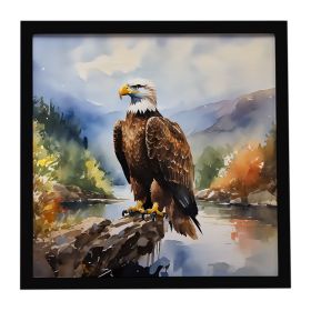 Eagle Framed Metal Print Bathroom, Kitchen, Office, Home Decor Wall Art Ready to Hang, Square, 8X8
