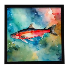 Salmon Framed Metal Print Bathroom, Kitchen, Office, Home Decor Wall Art Ready to Hang, Square, 8X8