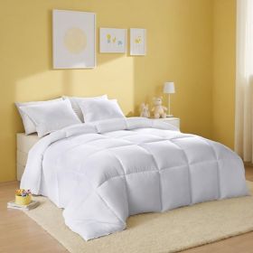 White Oversized Checkered Quilted Plump Duvet Adorable Cozy Design For All Genders' Bedrooms. Hotel & Guesthouse Compatible. Fits Single/double B (Option: Defaulttitle)