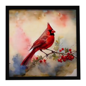 Cardinal Framed Metal Print Bathroom, Kitchen, Office, Home Decor Wall Art Ready to Hang, Square, 8X8 (Default: Default)