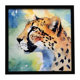 Cheetah Framed Metal Print Bathroom, Kitchen, Office, Home Decor Wall Art Ready to Hang, Square, 8X8 (Default: Default)